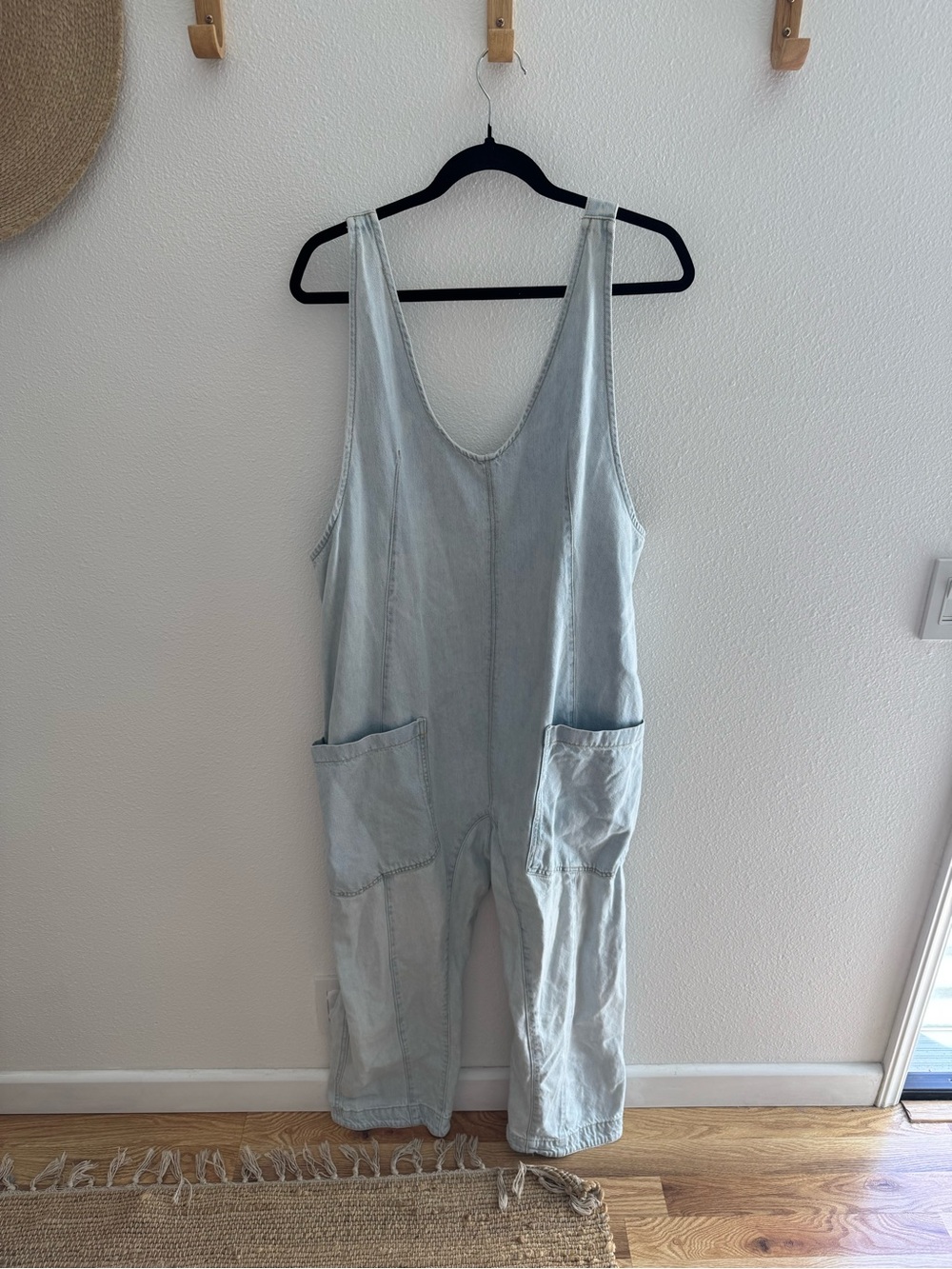 We The Free Light Blue Denim Overalls Jumpsuit